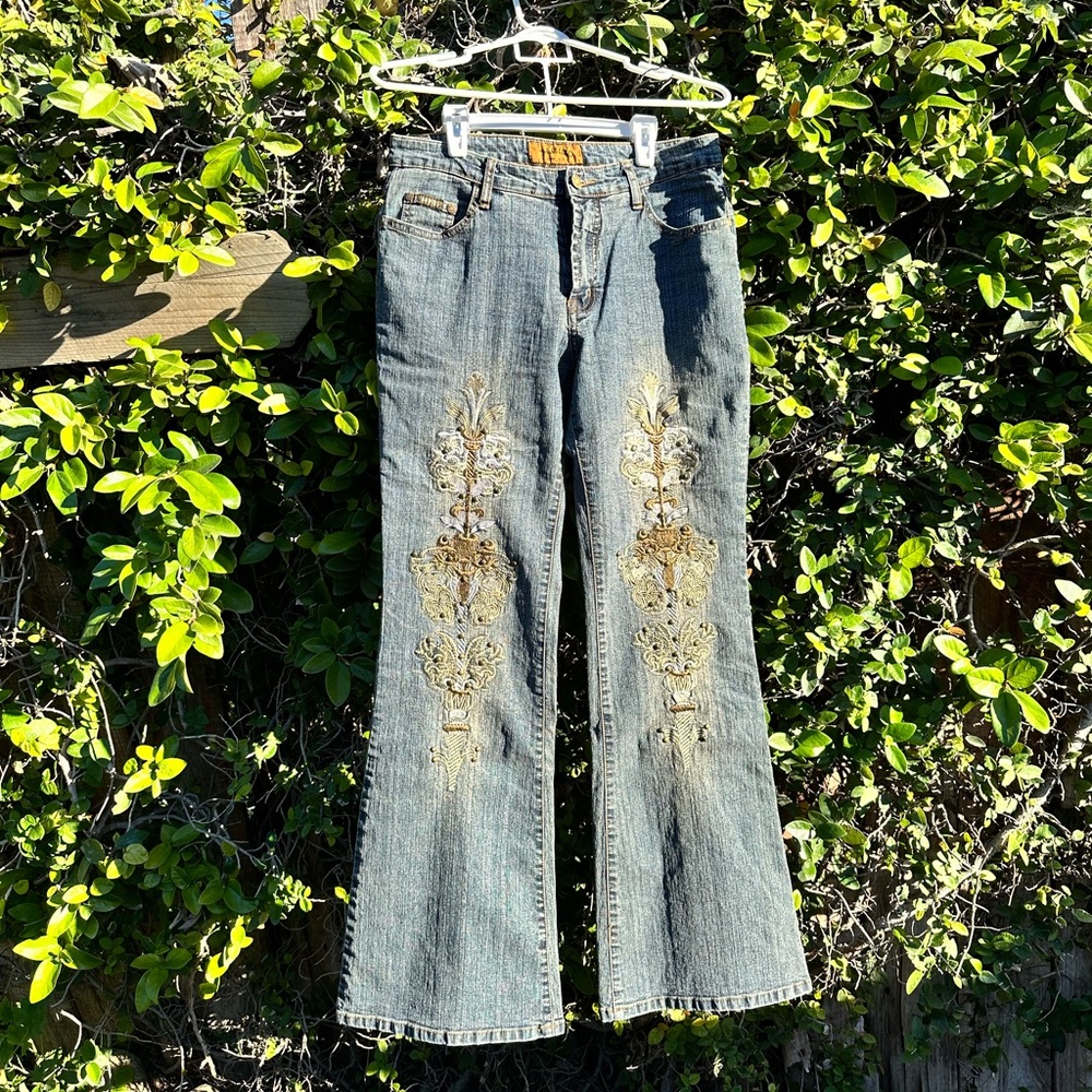 DANIEL embroidered flare jeans. negotiate!